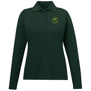 Women's Long Sleeve Performance Polo Shirt Forest Green